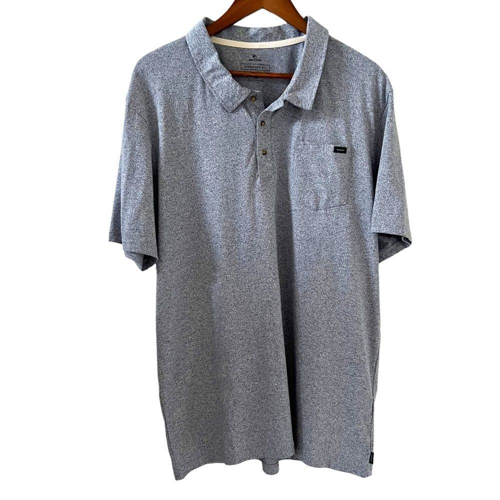 Rip Curl NEW Too Easy Standard Fit Polo Shirt In Grey Marble Size 2XL